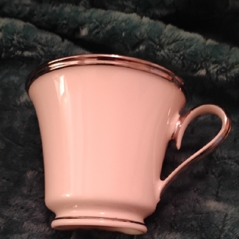 Vintage Lenox Eegant White Teacup with Silver Trim